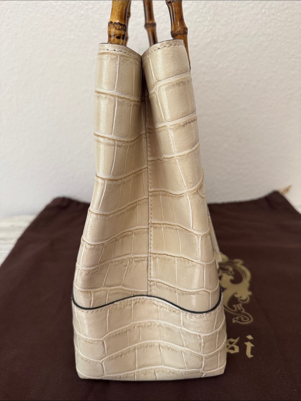 Pratesi Sarteano Croc Embossed Leather Bag - Picture 5 of 16